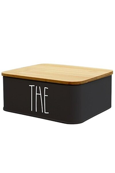 FRANDIS Cutie pliculețe ceai, metalică, cu capac din bambus, Frandis, 18x15x8...