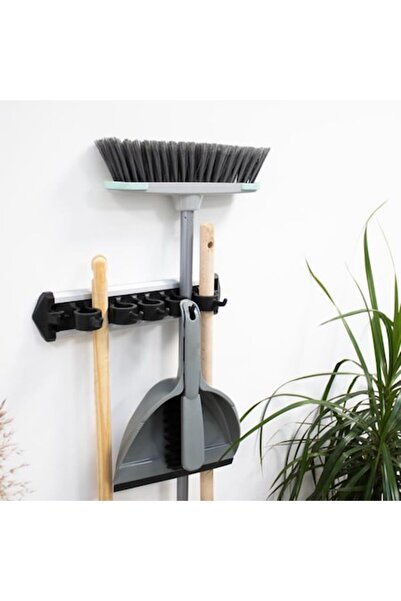 FRANDIS Suport perete mături și mopuri Frandis, 11 locuri, 5 cârlige, PP/cauc...