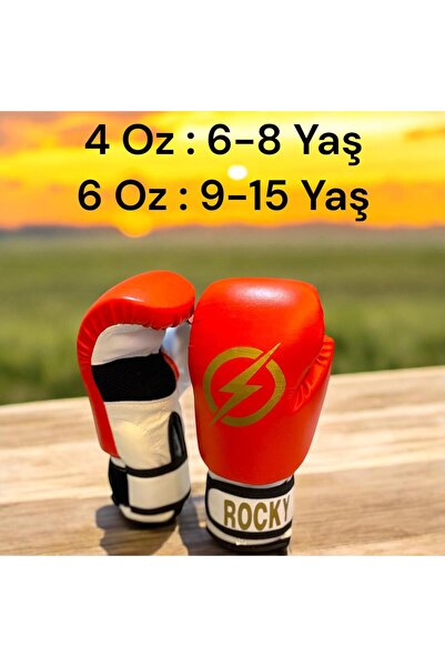 Gök Sports Rocky Children's Boxing Kickboxing Muay Thai Gloves 4-6-8 oz Silicone Adjustable Size Skipping Rope Set