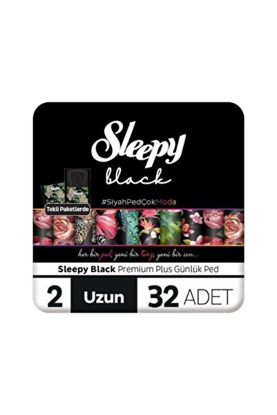 Sleepy فوط صحية يومية سوداء طويلة 32 قطعة (6 قطع)