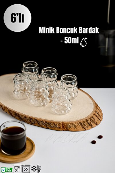 Maloria Boncuk Model Kahve Yanı Su Bardağı | 50ml - 6’lı