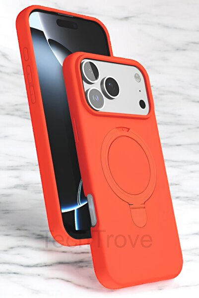 TechTrove Apple iPhone 17 Pro Max Kılıf Soft Tasarım Magsafe Halka Stand İçi ...
