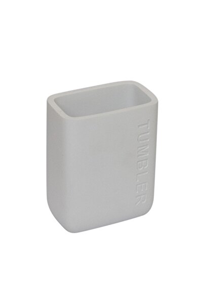 FRANDIS Toothbrush tumbler, Frandis, 8X5X10.7 cm, resin, plain white, engrave...