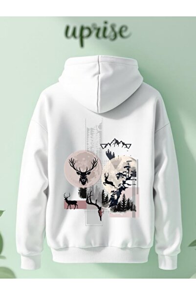 Vordevia سويت شيرت كبير الحجم مصنوع من القطن بطبعة الرنة مكون من 3 خيوط