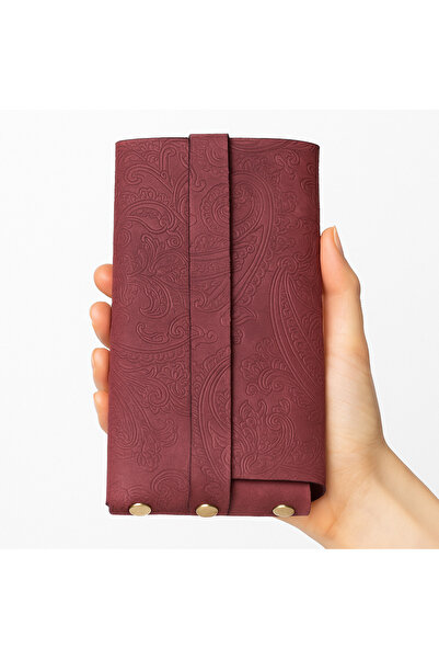 fetvart El Yapımı Desenli Hakiki Deri Kadın Cüzdan – fuşya