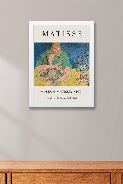 Saturn Henri Matisse Reader at the Yellow Table Framed Painting - Eclectic Style Wall Decor