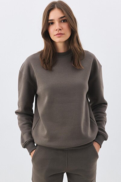 Trendiz Women's Premium Crew Neck Sweatshirt Anthracite 2031