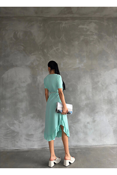 Zerenyus Φόρεμα με ζώνη μεσαίου μήκους μπλε