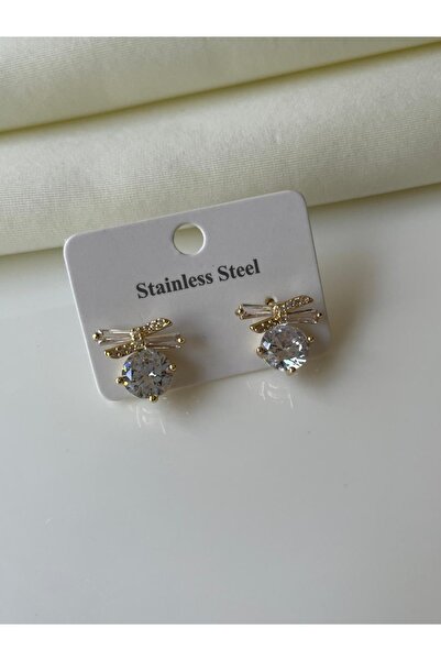 Nilsu Aksesuar Steel Bow Detailed Women's Earrings