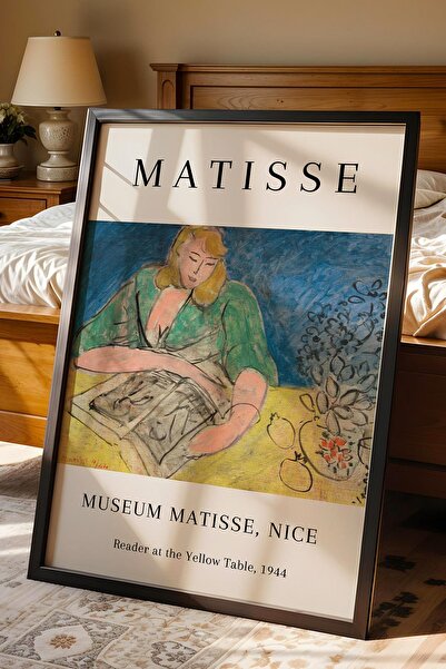 Saturn Henri Matisse Reader at the Yellow Table Framed Painting - Eclectic Style Wall Decor