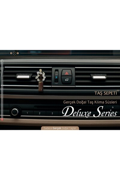 TAŞ SEPETİ Minimal Citrine Natural Stone Car Air Conditioner Ornament Real Branch Torpedo Decorative Yellow Clip-On Ornament