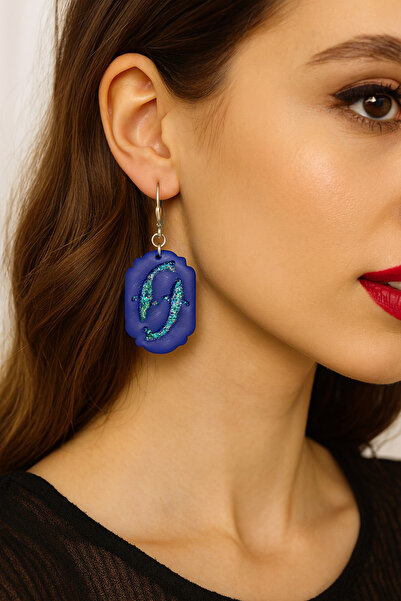 Lu Atelier أسماك برج الحوت – أقراط مصنوعة يدويًا على شكل سمكة باللونين الأزرق...