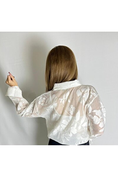 BEBE PLUS Kadın Yarı Şeffaf Gömlek