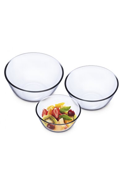 Simax 3-Piece Heat-Resistant Glass Bowl Set (0.5 + 1.3 + 2.5 L) – Borosilicat...