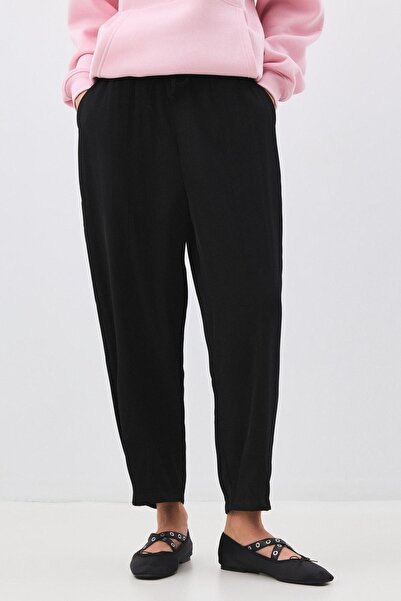 Trendiz Жіночі штани-шаровари з еластичним поясом, чорні 4307