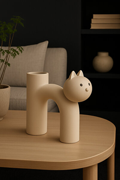 Tedarik Genel Kedi̇ Fi̇gürlü Vazo