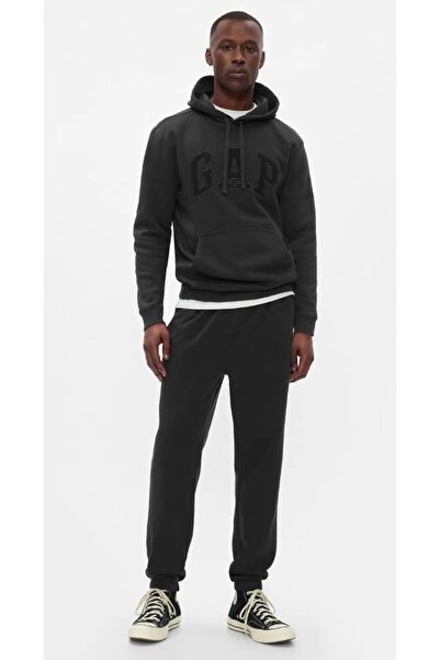 GAP V-Heritage 500382 Logo Fleece Jogger Ανδρικό παντελόνι από ύφασμα γαλλικής πετσέτας ΜΑΥΡΟ