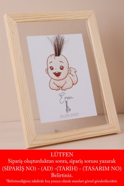 AVANGART ATÖLYE My First Hair Memory Frame - Natural Wood -