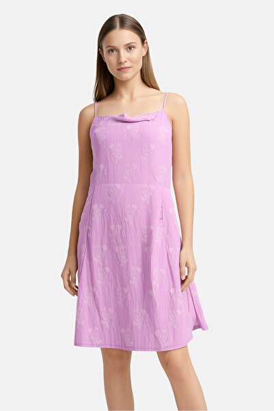 Zivame Women Textured Sleeveless Sleeping Dress, Purple