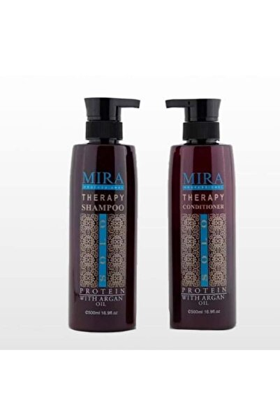 Mira شامبو وبلسم ميرا ثيرابي غني بزيت الارغان للشعر المعالج بالبروتين 500 مل