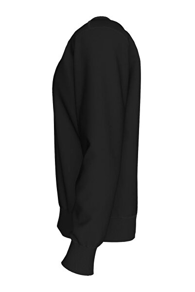 Calvin Klein Erkek Rahat Kalıp Yuvarlak Yakalı CK Logo Desenli Pamuklu Uzun Kollu Siyah Sweatshirt LV04LD242G-UB1