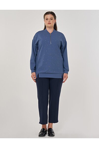 Kayra Φούτερ με στάμπα κολεγιακό γιακά Hotfix Indigo