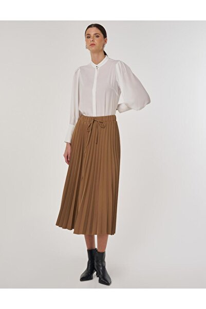 KYR Lace-Up Pleated Skirt Dark Olive