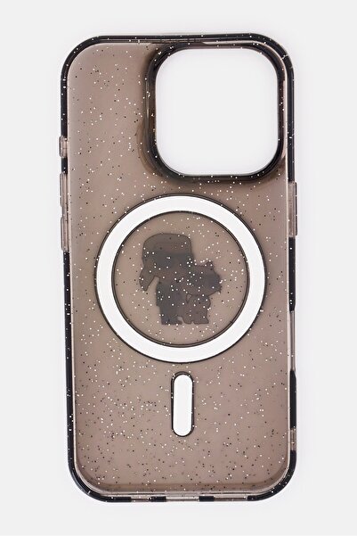 Karl Lagerfeld iPhone 16 Pro Magsafe Brand Logo Protective Case, Black