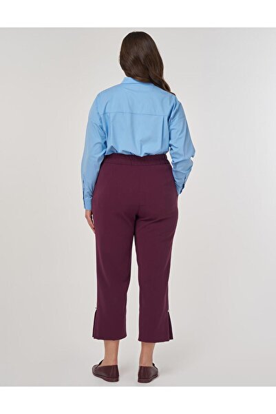 Kayra Yırtmaç Detaylı Rahat Kesim Pantolon İncir