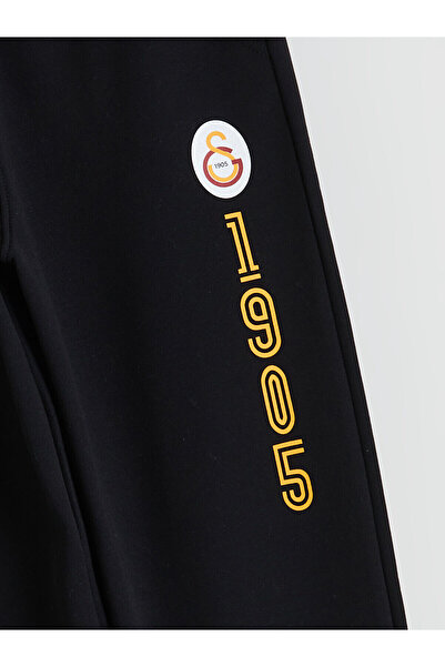 LC Waikiki LCW Kids Siyah Beli Lastikli Galatasaray Baskılı Erkek Çocuk Jogger Eşofman Alt