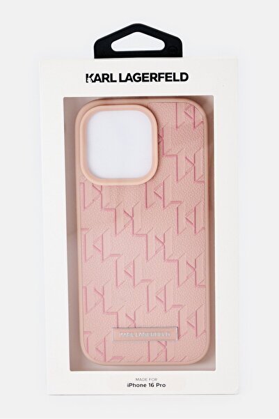 Karl Lagerfeld iPhone 16 Pro Brand Logo Protective Case, Pink