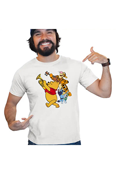 OEM Tricou Barbati Winnie the Pooh Bluey Blue Vioara Trompeta