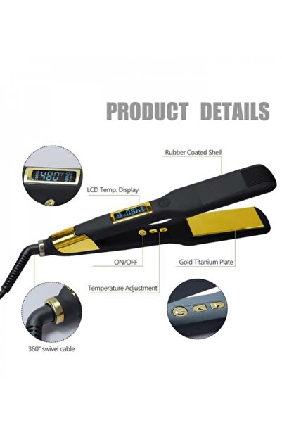 Generic Professional Hair Straightener Black/Gold