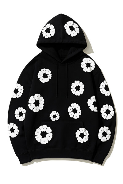 CLASSY.MODA Hanorac unisex cu 3 fire cu imprimeu în relief |   Confortabil pe...