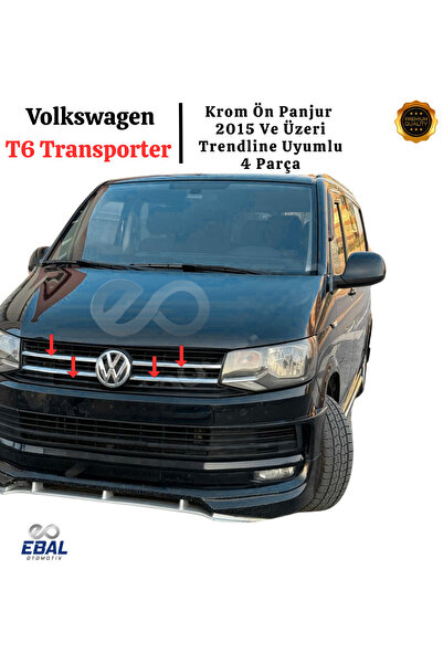 EBAL OTO AKSESUAR VW T6 Transporter Krom Ön Panjur 4 Parça 2015 Ve Üzeri Pasl...