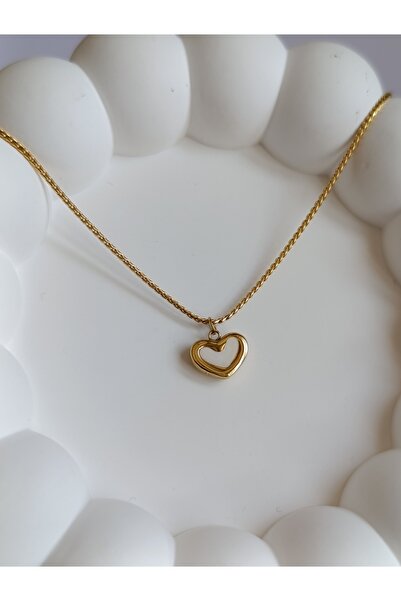 PileaD قلادة من الفولاذ 316L مع حجر اللؤلؤ على شكل قلب، مضادة للحساسية ومضمونة