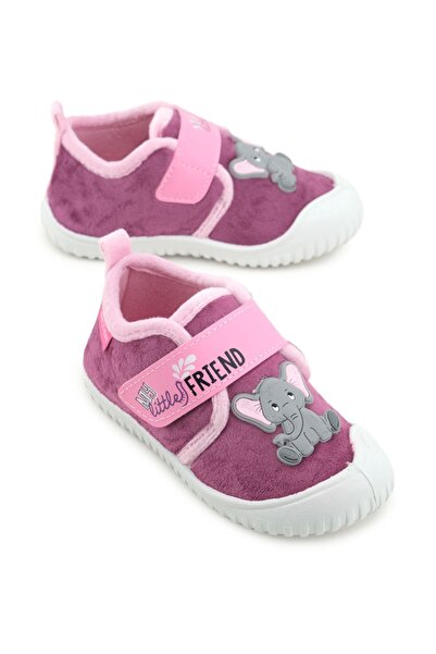 GEZER Girl's Winter Single Velcro Adjustable Comfortable Sole Home, Garden, School, Nursery Slippers Shoes