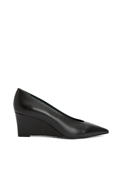 George Hogg Siyah Deri Topuklu Ayakkabı