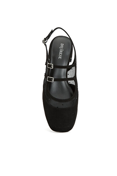 Dıvarese Siyah Tül Detaylı Babet