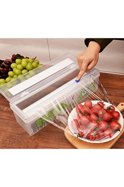 HULPPRE Cling Film Food Wrap Roll with Slide Cutter, 492 ft