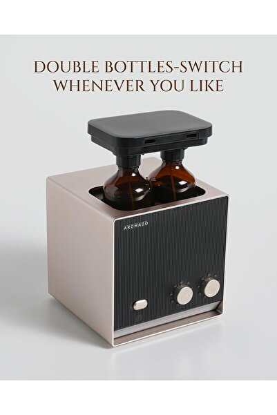 Aromadd 2000 Sq Ft Smart Waterless Diffuser, 2×200ml Dual Nozzle (Gold Titanium)