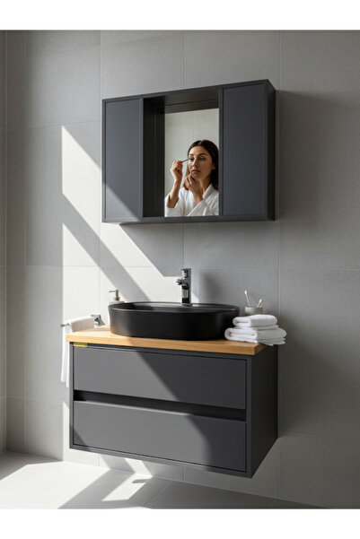 DEPODANDİREKT Aynalı Fonksiyonel Banyo Dolabı (M2001-11000)