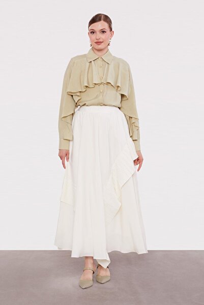 Levidor 420065 ARKASI YARIM LASTİKLİ ÖN KISMI ASİMETRİK PİLE DETAYLI KLOŞ ETE...