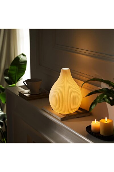 Generic RONDURE 11.0" Ceramic Table Lamp, Modern Design Lamp for Bedroom, Living Room, Bedside Nightstand an