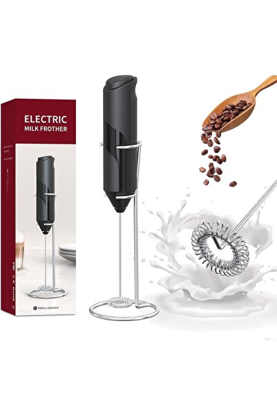 Hope جهاز رغوة الحليب المحمول مع حامل، صانع رغوة قهوة قوي يعمل بالبطارية، خلا...