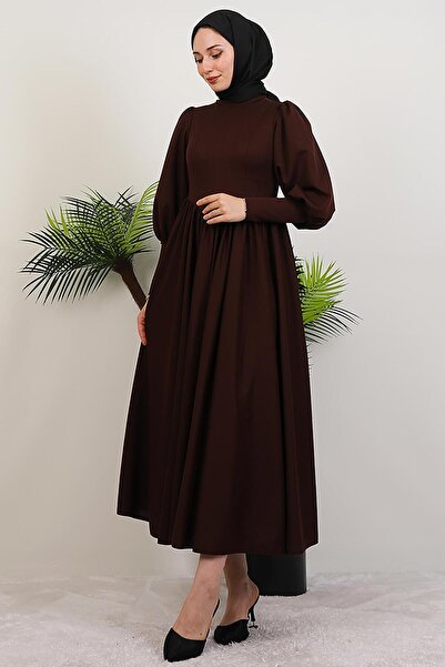 GİYZAMİLA Oliva Princess Dress Bitter Brown