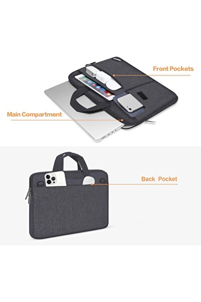 Mosiso حقيبة كتف للكمبيوتر المحمول متوافقة مع ماك بوك اير/برو، 13-13.3 بوصة، متوافقة مع ماك بوك اير/برو، 13-13.3 بوصة، متوافقة مع ماك بوك اير/برو