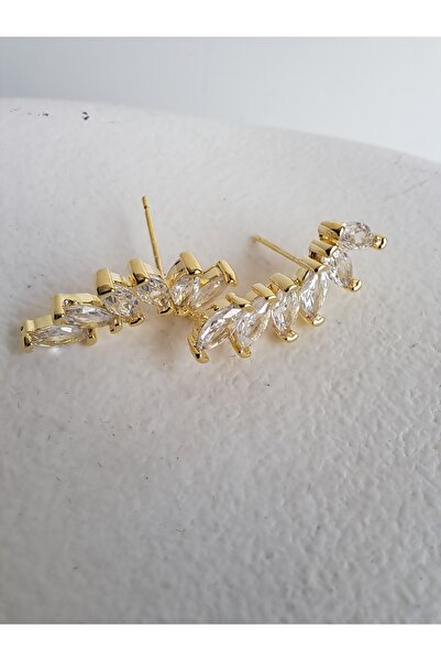 BHR AKSESUAR أقراط حجر الزركون الذهبي