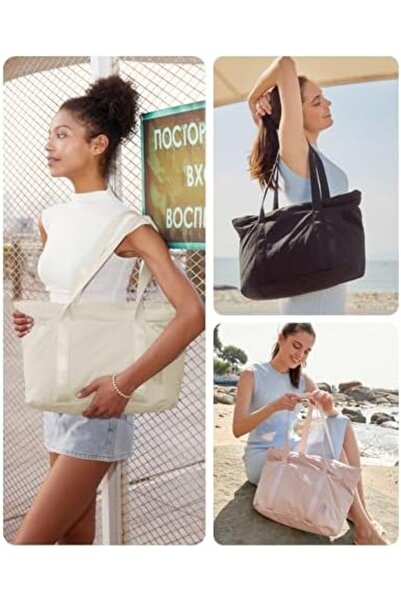 BAGSMART Large Women’s Bag with Top Handle and Buckle for Yoga Mat, Gym, Work, School