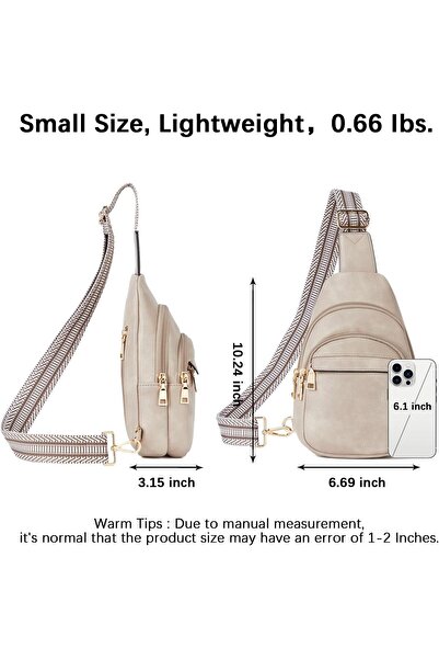 BOSTANTEN Leather Sling Bag For Women Small Crossbody Fanny Pack Shoulder Chest Bag